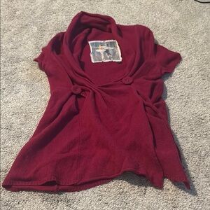 Anthropologie Fuchsia Knit Wrap Sweater